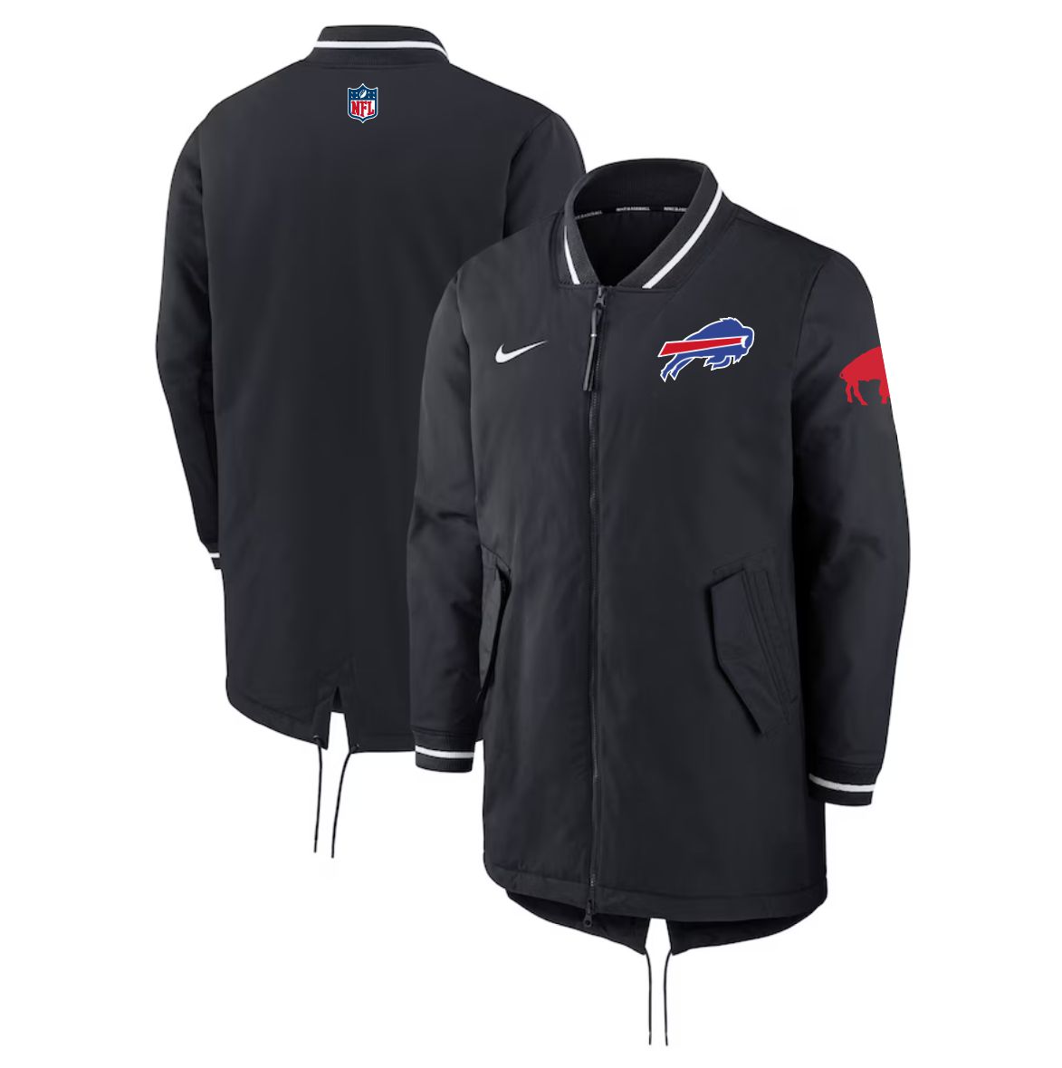 Men 2026 NFL Buffalo Bills black Extended Cotton Jacket style 01